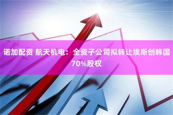 诺加配资 航天机电：全资子公司拟转让埃斯创韩国70%股权